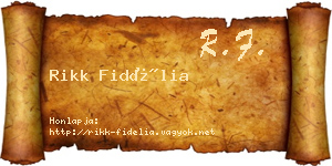 Rikk Fidélia névjegykártya